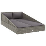 Garden Bed Grey 110x200 cm Poly Rattan - Front View