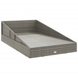 Garden Bed Grey 110x200 cm Poly Rattan - Rear View
