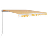 Manual Retractable Awning 300x250 cm Yellow and White - Front View
