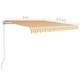 Manual Retractable Awning 300x250 cm Yellow and White