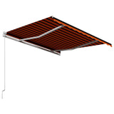 Manual Retractable Awning 300x250 cm Orange and Brown - Top-Down View