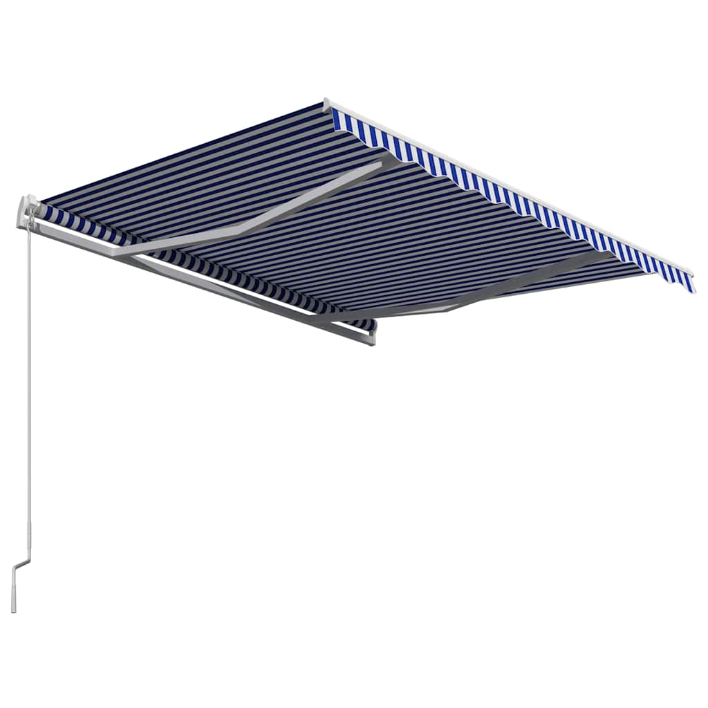 Manual Retractable Awning 350x250 cm Blue and White