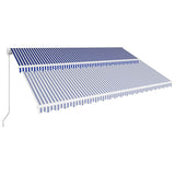Manual Retractable Awning 500x300 cm Blue and White