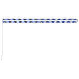 Manual Retractable Awning 500x300 cm Blue and White