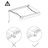 Manual Retractable Awning 500x300 cm Blue and White - Low Angle