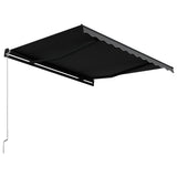 Manual Retractable Awning 300x250 cm Anthracite - Top-Down View