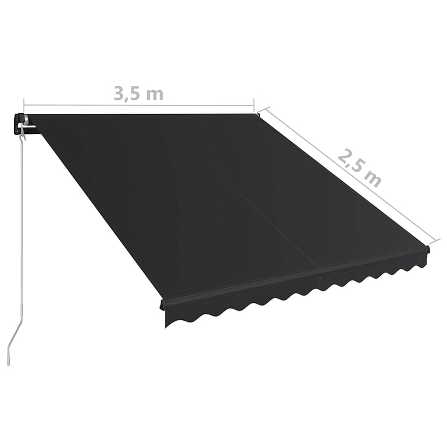 Manual Retractable Awning 350x250 cm Anthracite