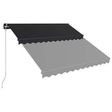 Manual Retractable Awning with LED 300x250 cm Anthracite - Top-Down View