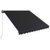 Manual Retractable Awning with LED 350x250 cm Anthracite - Side View