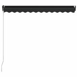Manual Retractable Awning with LED 350x250 cm Anthracite - 45-Degree Angle