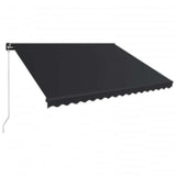 Manual Retractable Awning with LED 450x300 cm Anthracite - Side View