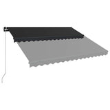Manual Retractable Awning with LED 450x300 cm Anthracite - 45-Degree Angle