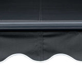 Manual Retractable Awning with LED 450x300 cm Anthracite - Low Angle