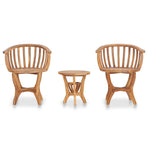 3 Piece Garden Bistro Set Solid Teak Wood