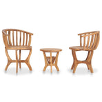 3 Piece Garden Bistro Set Solid Teak Wood