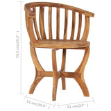 3 Piece Garden Bistro Set Solid Teak Wood - Rear View