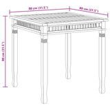 Garden Dining Table 80x80x80 cm Solid Teak Wood - 45-Degree Angle