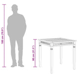 Garden Dining Table 80x80x80 cm Solid Teak Wood - Rear View