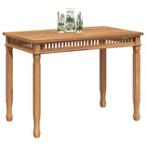 Garden Dining Table 110x65x80 cm Solid Teak Wood - Front View