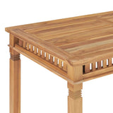 Garden Dining Table 110x65x80 cm Solid Teak Wood - Top-Down View