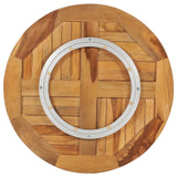 Rotating Table Disk Solid Teak Wood - Front View