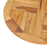 Rotating Table Disk Solid Teak Wood - Top-Down View