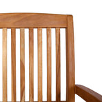 Stacking Garden Dining Chairs 2 pcs Solid Teak Wood