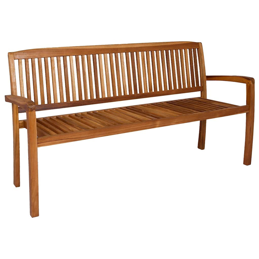 3-Seater Stacking Garden Bench 159 cm Solid Teak Wood
