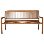 3-Seater Stacking Garden Bench 159 cm Solid Teak Wood