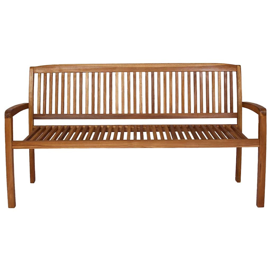 3-Seater Stacking Garden Bench 159 cm Solid Teak Wood