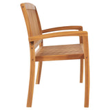 3-Seater Stacking Garden Bench 159 cm Solid Teak Wood - Side View