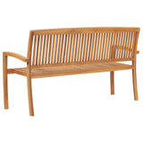 3-Seater Stacking Garden Bench 159 cm Solid Teak Wood - Top-Down View