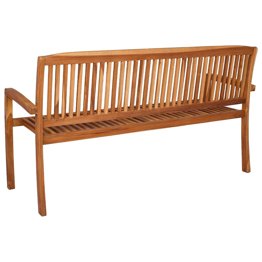 3-Seater Stacking Garden Bench 159 cm Solid Teak Wood