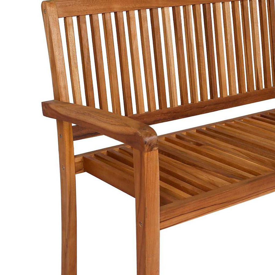 3-Seater Stacking Garden Bench 159 cm Solid Teak Wood