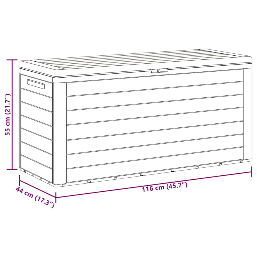 Garden Storage Box Anthracite 116x44x55 cm