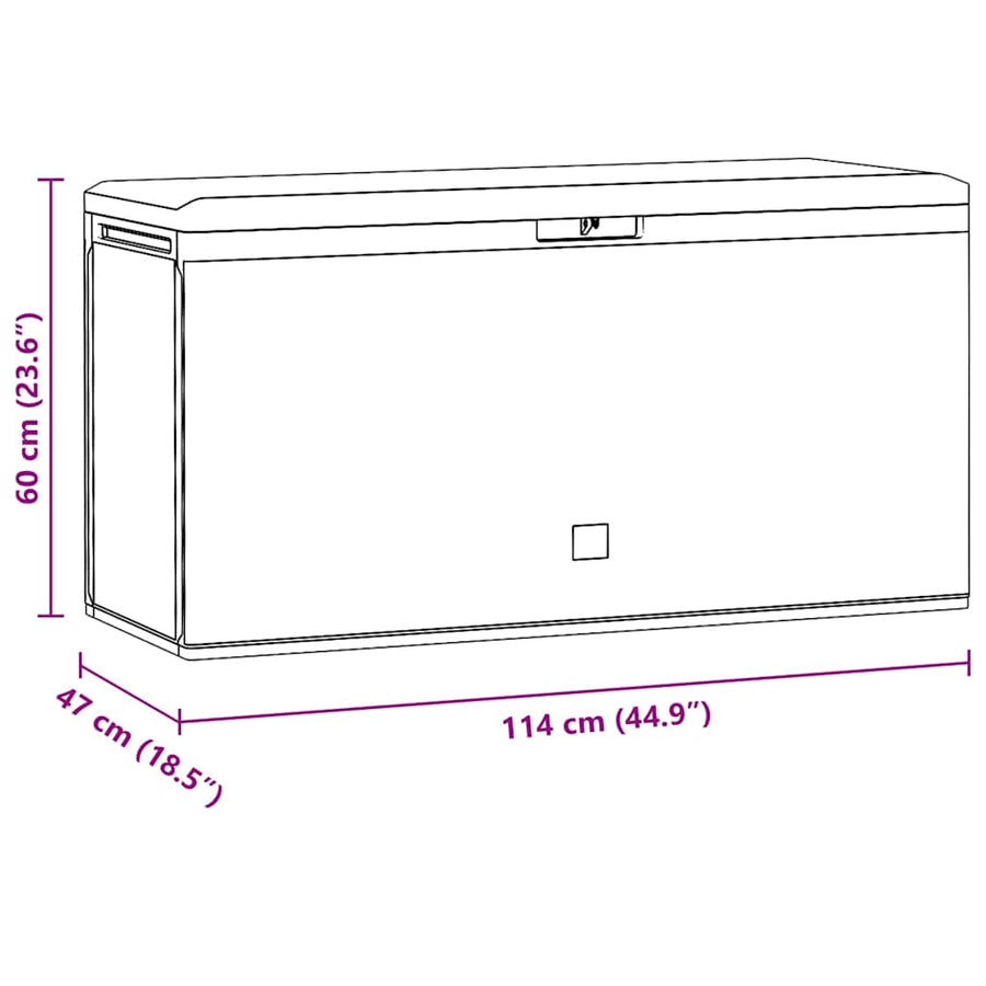 Garden Storage Box Anthracite 114x47x60 cm