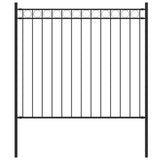 Garden Fence Steel 1.81x0.8 m Black