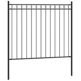 Garden Fence Steel 1.81x0.8 m Black - Front View