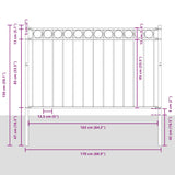 Garden Fence ASSEN Steel 1.7x1 m Black - Top-Down View