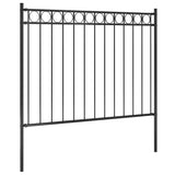 Garden Fence Steel 1.81x1.2 m Black - Front View