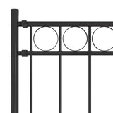Garden Fence Steel 1.81x1.2 m Black - Side View