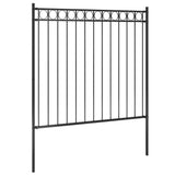 Garden Fence Steel 1.81x1.5 m Black - Front View