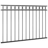 Fence Panel Steel 1.7x1 m Black - Front View