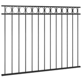 Fence Panel Steel 1.7x1.2 m Black - Front View