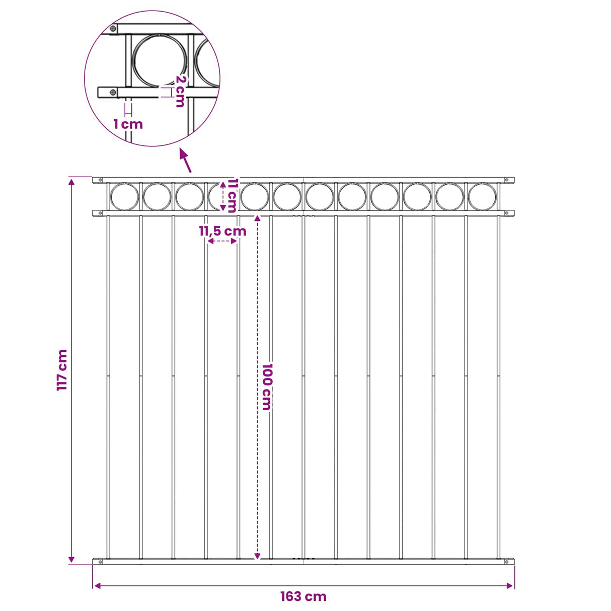 Fence Panel "Assen" Steel 163x120 cm Black