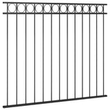 Fence Panel Steel 1.7x1.5 m Black - Front View