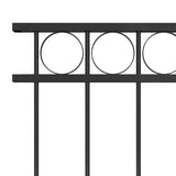 Fence Panel Steel 1.7x1.5 m Black - Side View