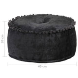 Round Pouffe Velvet 40x20 cm Anthracite - Top-Down View
