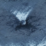 Round Pouffe Velvet 40x20 cm Blue - Side View