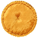 Round Pouffe Velvet 40x20 cm Mustard - Front View